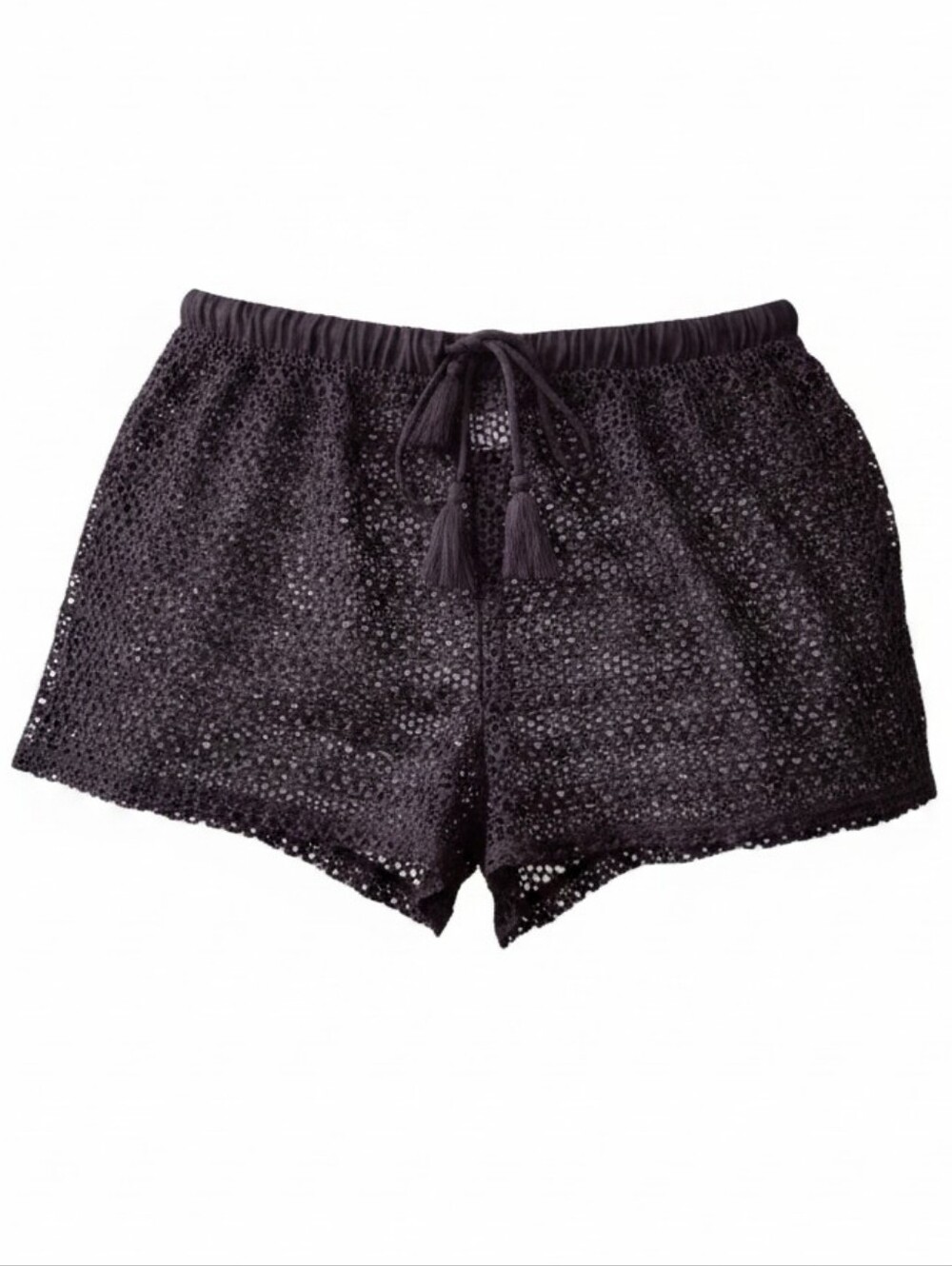 "No Boundaries" Open-Knit Crochet Swim Shorts/CoverUp - Women's LG (Like-New)